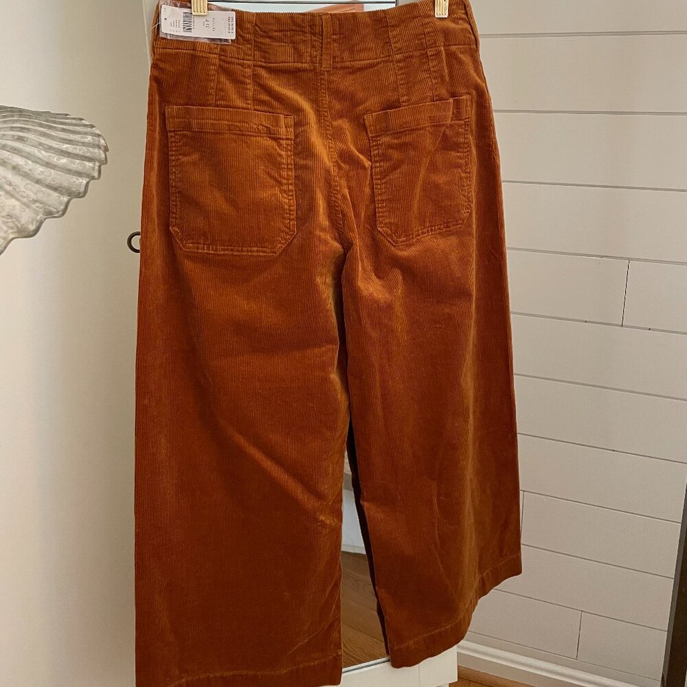NWT 31P Bronze - Colette Cropped Wide Leg Pants Maeve Corduroy - Anthropologie